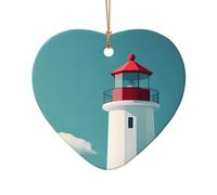 WZYCWB Pendentif en céramique en forme d'étoile en forme de phare, parfait pour décorer votre arbre de Noël pour les fêtes d'hiver, taille unique, Céramique