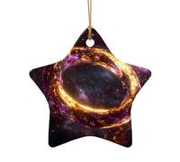 WZYCWB Pendentif en céramique en forme d'étoile en forme d'univers, parfait pour décorer votre arbre de Noël pour les fêtes d'hiver, taille unique, Céramique