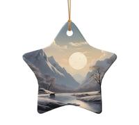 WZYCWB Pendentif en céramique en forme d'étoile Nordic Silence, parfait pour décorer votre arbre de Noël pour les fêtes d'hiver, taille unique, Céramique