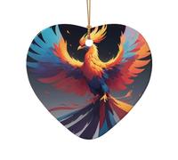 WZYCWB Pendentif en céramique en forme d'étoile Reborn Phoenix, parfait pour décorer votre arbre de Noël pour les fêtes d'hiver, taille unique, Céramique