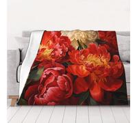 WZYCWB Peony Bush Couverture en flanelle imprimée 127 x 101,6 cm - 76,2 à 203,2 cm. Une couverture chaude pour l'automne à la maison et une couverture de voyage portable.