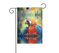 WZYCWB Perroquet Dumb - Drapeaux décoratifs de jardin imprimés - Imperméables - Petits drapeaux d'extérieur - Décoration d'ambiance festive