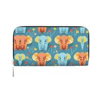 WZYCWB Petit portefeuille zippé imprimé fleur d'éléphant parfait pour les voyages, les affaires et le quotidien. Peut contenir des téléphones portables et de l'argent.