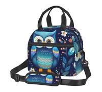 WZYCWB Petit sac à déjeuner isotherme avec imprimé hibou, convient pour les trajets quotidiens et peut contenir une boîte à déjeuner
