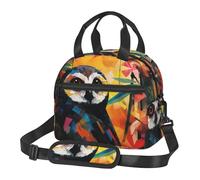 WZYCWB Petit sac à déjeuner isotherme motif hibou graffiti pour les trajets quotidiens peut contenir une boîte à déjeuner