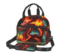 WZYCWB Petit sac à déjeuner isotherme Roi Dragon dans le feu - Convient pour les trajets quotidiens - Peut contenir une boîte à déjeuner