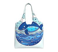 WZYCWB Petit sac en toile imprimé baleine nageant une seule épaule, sac en toile tendance, adapté pour les voyages quotidiens et le shopping