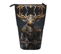WZYCWB Petite boîte de rangement rétractable en forme de cerf mécanique pour porte-stylos, pinceaux de maquillage ou sacs à cordon de serrage.