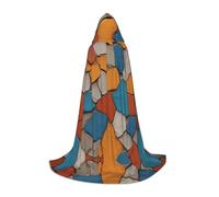 WZYCWB Petite cape à capuche imprimée avec texture peinture murale - Costume de fête de vacances - Accessoire de fête de carnaval - Tailles S/M/L