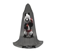 WZYCWB Petite cape à capuche imprimée Panda 3D Kung Fu - Costume de fête de vacances - Accessoire de fête de carnaval - Tailles S/M/L