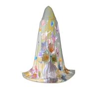 WZYCWB Petite cape à capuche imprimée papillon fleur fantaisie costume de fête de vacances carnaval accessoire de fête Tailles S/M/L