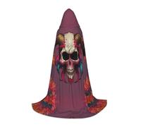 WZYCWB Petite cape à capuche imprimée tête de mort araignée mouton, costume de fête, carnaval, tailles S/M/L