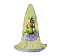 WZYCWB Petite cape à capuche imprimée The Funny Frog doing Yoga - Costume de fête de vacances - Accessoire de fête de carnaval - Tailles S/M/L