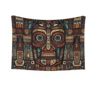 WZYCWB Petite couverture imprimée pour animal domestique Primitive Tribal Totem - Disponible dans une variété de tailles adaptée aux paniers, lits et nids d'animaux de compagnie