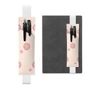 WZYCWB Petites pochettes à crayons roses en forme de fleurs de cerisier, porte-stylos en PVC et porte-stylos avec bandes élastiques et marque-pages sont le meilleur choix de cadeau.