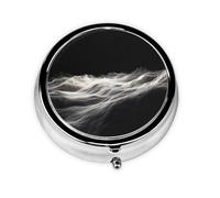 WZYCWB Pilulier portable en déplacement, boîte à pilules ronde Interstellar Ripple, tient dans la poche de votre sac à main, pilulier léger à 3 compartiments