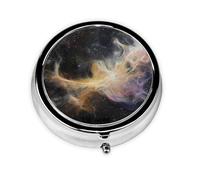 WZYCWB Pilulier portable en déplacement, boîte à pilules ronde Interstellar, tient dans la poche de votre sac à main, pilulier léger à 3 compartiments