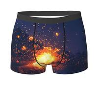 WZYCWB Pixel Particle Storm Boxer pour homme (S-XXL) - Tissu élastique léger, respirant, absorbant la transpiration, extensible, noir, Large