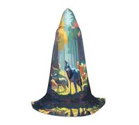 WZYCWB Pixel Wolves Cape de magicien imprimée M, costume de fête à thème, cape de cosplay pour adultes et adolescents, tailles S, M, L