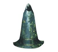 WZYCWB Pixelated Cape de magicien imprimée forêt tropicale M, costume de fête à thème, cape de cosplay pour adultes et adolescents, tailles S, M, L