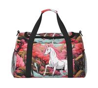 WZYCWB plumage Sac de voyage portable sac de week-end sac de fitness sac de yoga adapté pour le fitness et d'autres scénarios, Rose licorne, Taille unique