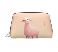 WZYCWB Plumage Trousse à cosmétiques en cuir imprimé pour femme - Élégant et doux, durable, Mouton rose., Taille unique