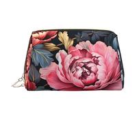 WZYCWB Plumage Trousse à cosmétiques en cuir imprimé pour femme - Élégant et doux, durable, Pivoines roses, Taille unique