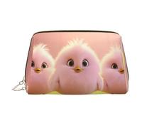 WZYCWB Plumage Trousse à cosmétiques en cuir imprimé pour femme - Élégant et doux, durable, Poussin rose, Taille unique