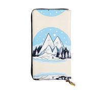 WZYCWB Pochette de 19 x 10,4 cm de long, portefeuille en cuir de montagnes enneigées, compartiment à fermeture éclair, grande capacité, un bon cadeau pour les amis, noir, One Size