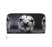 WZYCWB Pochette dorée en cuir avec fermeture éclair et porte-cartes en forme de libellule parfaite pour les voyages ou un usage quotidien, Ballon de football noir et blanc, Taille unique