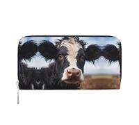 WZYCWB Pochette dorée en cuir avec fermeture éclair et porte-cartes en forme de libellule parfaite pour les voyages ou un usage quotidien, Jolie vache., One Size