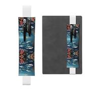 WZYCWB Pochettes à crayons requins sous la mer, porte-stylo en PVC avec bandes élastiques et marque-pages sont le meilleur choix de cadeau, blanc, taille unique, blanc, Taille unique