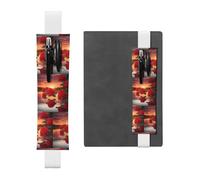 WZYCWB Pochettes à crayons roses rouges au coucher du soleil, porte-stylos en PVC et porte-stylos avec bandes élastiques et marque-pages sont le meilleur choix de cadeau.