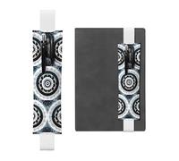 WZYCWB Pochettes rondes noires et blanches pour agenda Totem, porte-stylos en PVC et porte-stylos avec bandes élastiques et marque-pages sont le meilleur choix de cadeau.