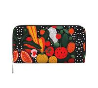 WZYCWB Pochettes vintage en cuir avec fermeture éclair et porte-cartes parfaites pour les voyages ou un usage quotidien, Motif légumes, Taille unique