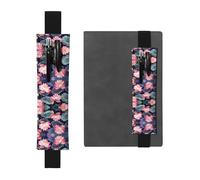 WZYCWB Porte-stylo en PVC avec illustration de fleur de lotus imprimé de grande capacité + trousse à stylos créative avec bande élastique antidérapante