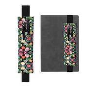 WZYCWB Porte-stylo en PVC avec motif lotus imprimé grande capacité + trousse créative avec bande élastique antidérapante