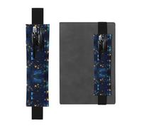 WZYCWB Porte-stylo en PVC de grande capacité imprimé nuit + trousse à stylos créative avec bande élastique antidérapante