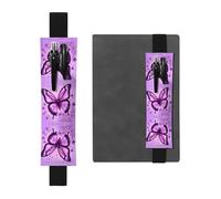 WZYCWB Porte-stylo en PVC imprimé papillon violet + trousse créative avec bande élastique antidérapante