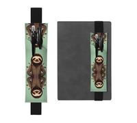 WZYCWB Porte-stylo en PVC imprimé paresseux de dessin animé + trousse créative avec bande élastique antidérapante