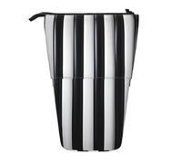 WZYCWB Porte-stylo rétractable à rayures noires et blanches pour une utilisation comme simple trousse de maquillage, portefeuille, etc.