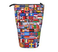 WZYCWB Porte-stylo rétractable avec différents drapeaux imprimés pour dortoir ou bureau.