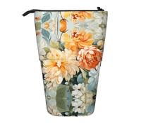 WZYCWB Porte-stylo rétractable avec imprimé de fleurs vibrantes, convient pour une utilisation comme simple trousse de maquillage, portefeuille, etc.