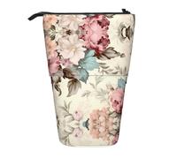 WZYCWB Porte-stylo rétractable avec imprimé floral vif adapté pour une utilisation comme simple trousse de maquillage, portefeuille, etc.