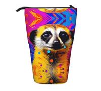 WZYCWB Porte-stylo rétractable avec imprimé suricate Spirited adapté pour une utilisation comme simple trousse de maquillage, portefeuille, etc.