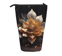 WZYCWB Porte-stylo rétractable blanc délicat imprimé fleur de lotus adapté pour une utilisation comme simple trousse de maquillage, portefeuille, etc.