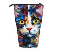 WZYCWB Porte-stylo rétractable imprimé aquarelle d'un chat adapté pour une utilisation comme simple trousse de maquillage, portefeuille, etc.