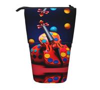 WZYCWB Porte-stylo rétractable imprimé avec image de fond violon, convient pour une utilisation comme simple trousse de maquillage, portefeuille, etc.