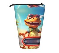 WZYCWB Porte-stylo rétractable imprimé dinosaure farfelu adapté pour une utilisation comme simple trousse de maquillage, portefeuille, etc.