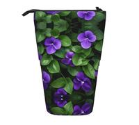 WZYCWB Porte-stylo rétractable imprimé fleur violette adapté pour une utilisation comme simple trousse de maquillage, portefeuille, etc.